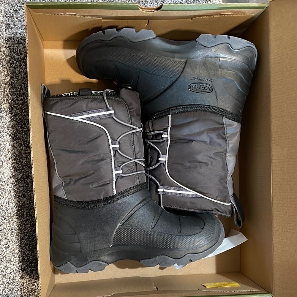 Keen Black and Gray Rain & Snow Boots with Insulated Design